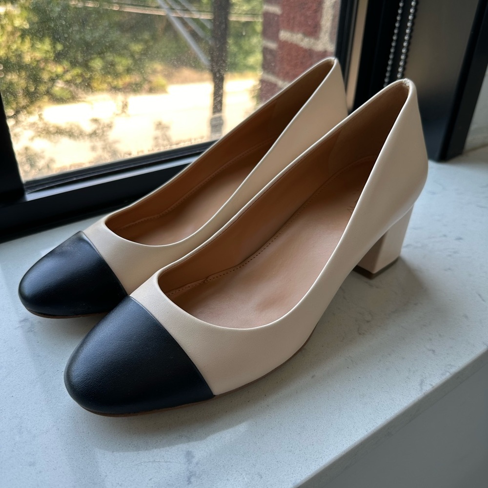 NEW J. Crew Bryn cap toe leather heel size 9